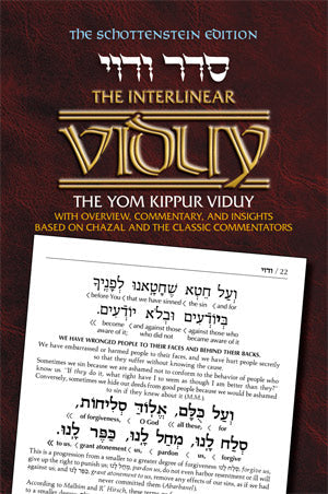 Interlinear Viduy of Rabbi Menachem Davis, a 32-page paperback with English under the Hebrew.