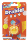 Packaged Izzy & Dizzy clear flip-top dreidel marked for ages 3 and up