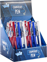 Izzy 'n' Dizzy Chanukah dreidel pendant pens in red, blue and silver in a display box