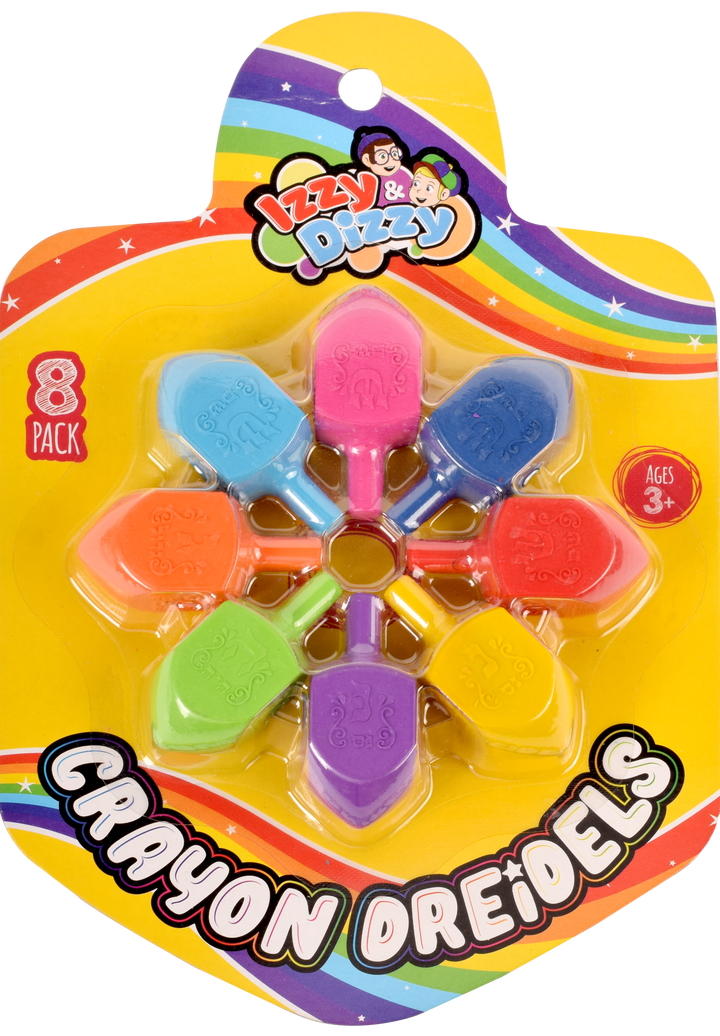 Izzy 'n' Dizzy Crayon Dreidels 8 pack of dreidel shaped crayons
