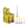 Izzy n Dizzy musical Chanukah candles in a display box with spiral candles on colored bases
