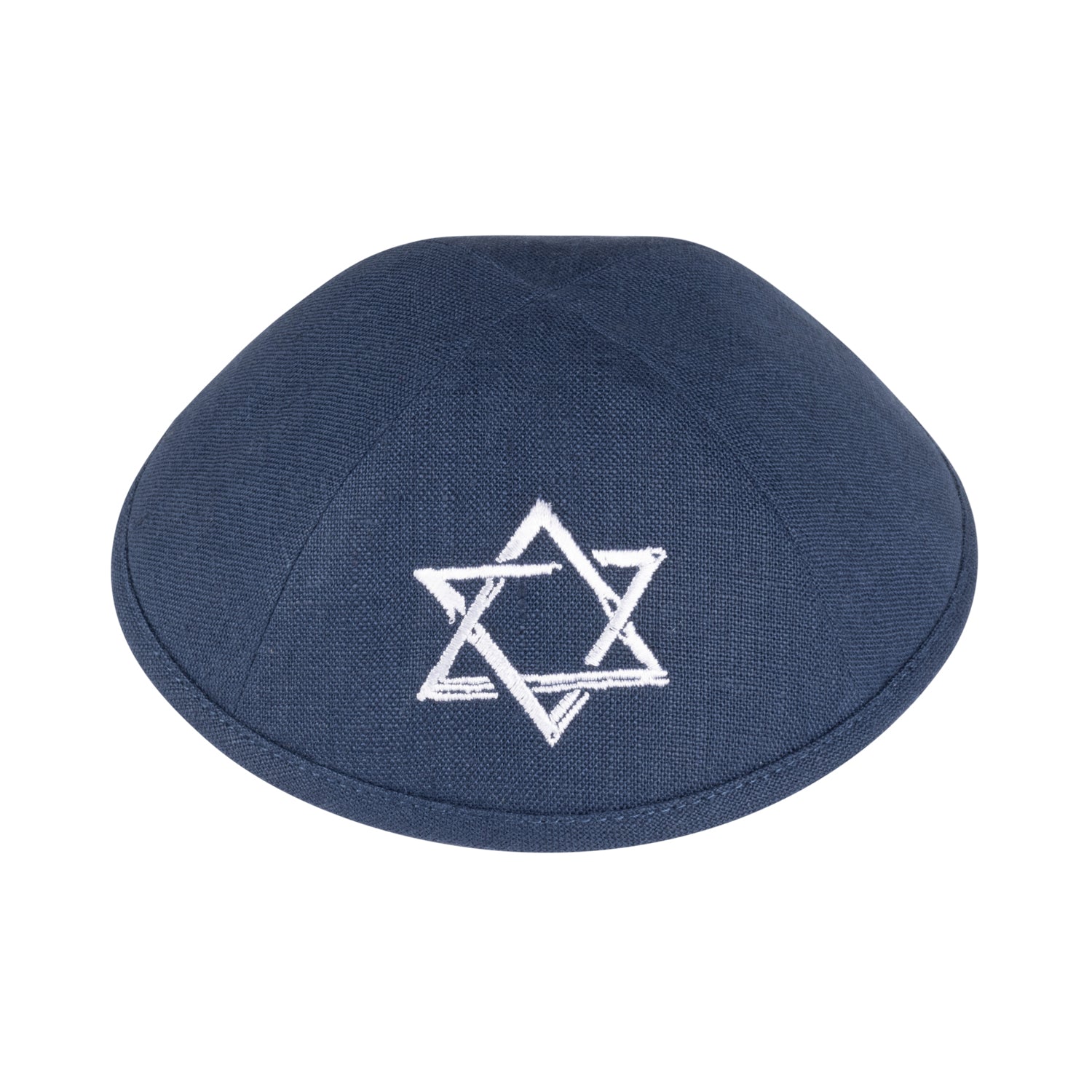 Navy Linen Kippah for Upsherin - iKippah by Judaica Square