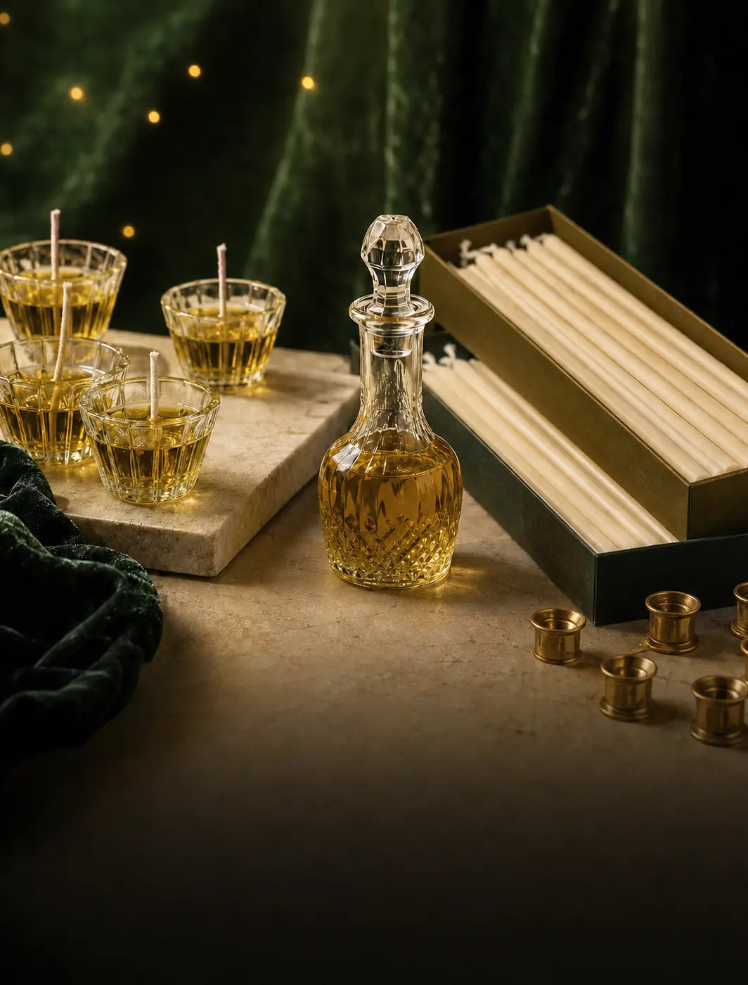 Candles and oil