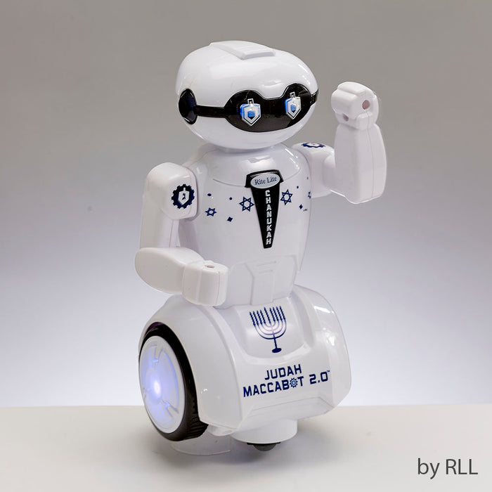 Rite Lite Judah Maccabot 2.0 Chanukah Robot Toy, Plays 3 Chanukah Songs, 9 Inch