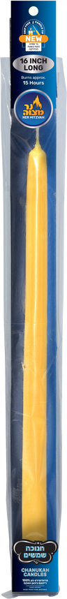 Ner Mitzvah jumbo 16 inch shamash candle in its sleeve
