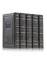 Front cover of the Machzor Haarich large 5-volume set in Antique Light Marble Gray