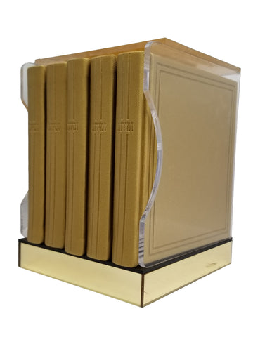 The yiddish zemiros set in lucite holder in Gold