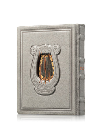 Front cover of the large album Tehillim, gray 3D harp cover