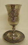 S/P Kiddush Cup & Tray Flowers Design (KC-AVI100N)