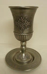 Pewter Kiddush Cup & Tray Flowers Design (KC-AVI100P)