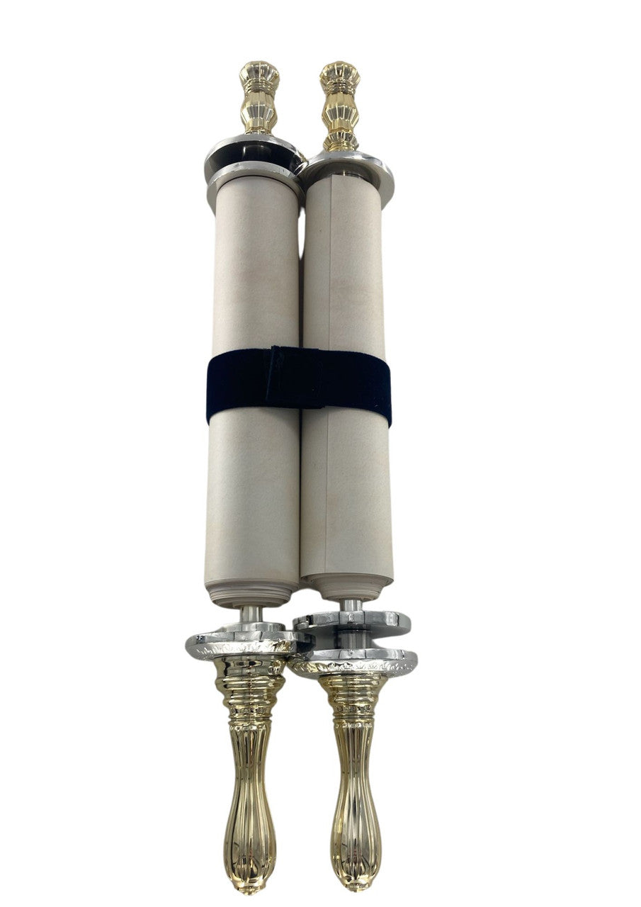 Kids Sefer Torah 18 in, White and Blue, side view