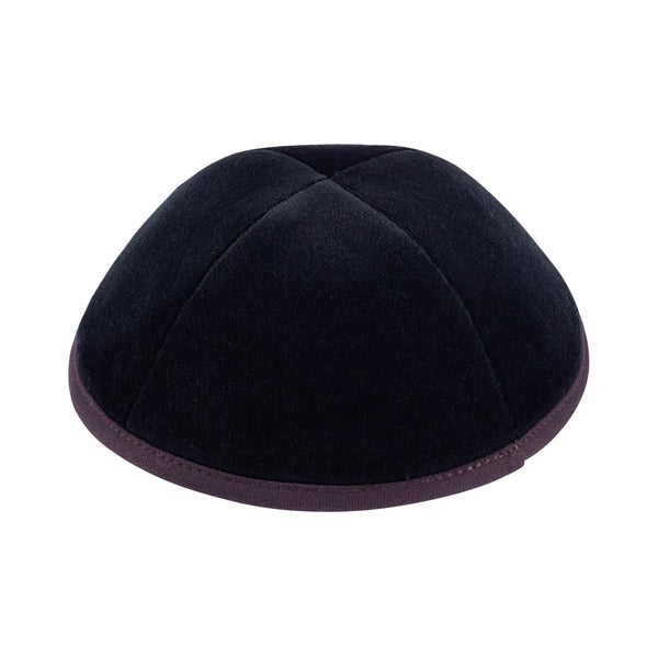 Eggplant Velvet Kippah for Bar Mitzvah - iKippah by Judaica Square