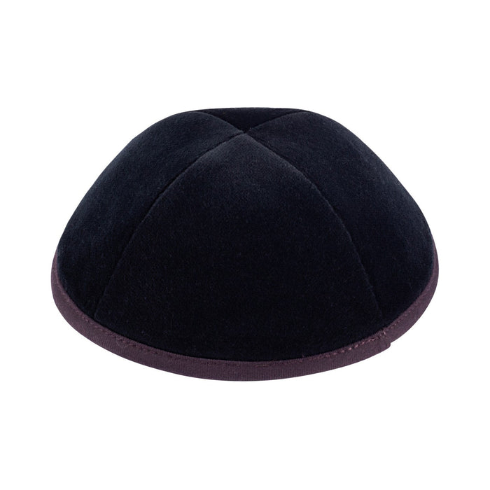 Eggplant Velvet Kippah for Bar Mitzvah - iKippah by Judaica Square
