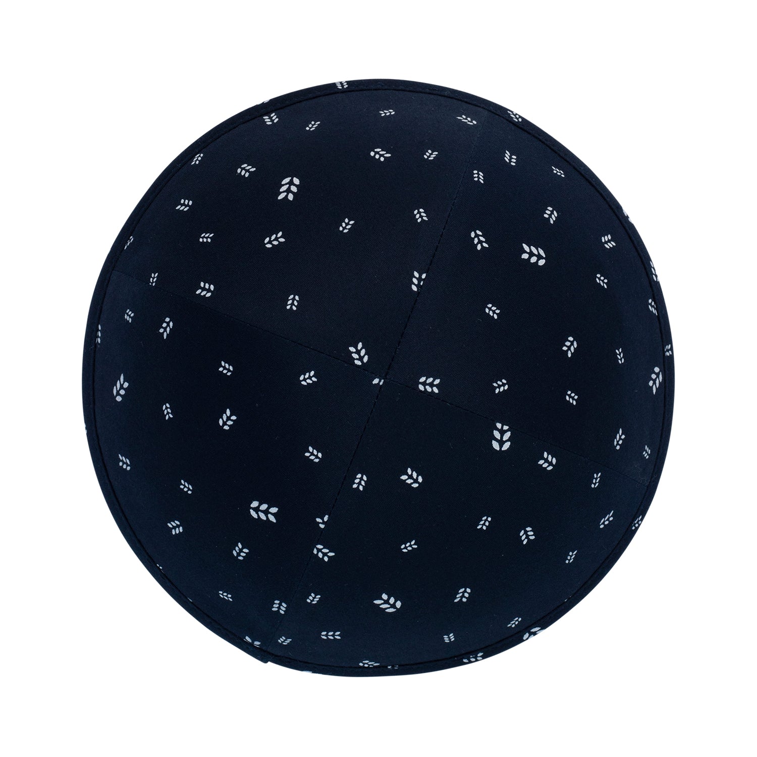Navy Yarmulka Kippah - side view showing six-panel design