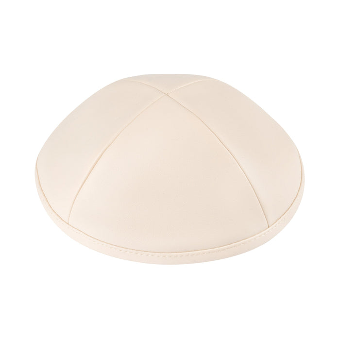 Ivory Leather Kippah for Shabbos - iKippah by Judaica Square