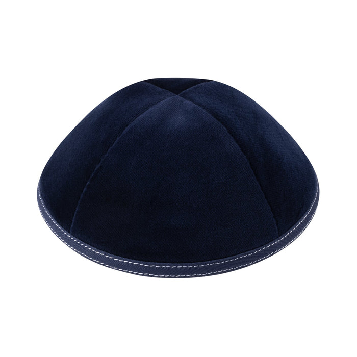 Navy Velvet Kippah for Bar Mitzvah - iKippah by Judaica Square