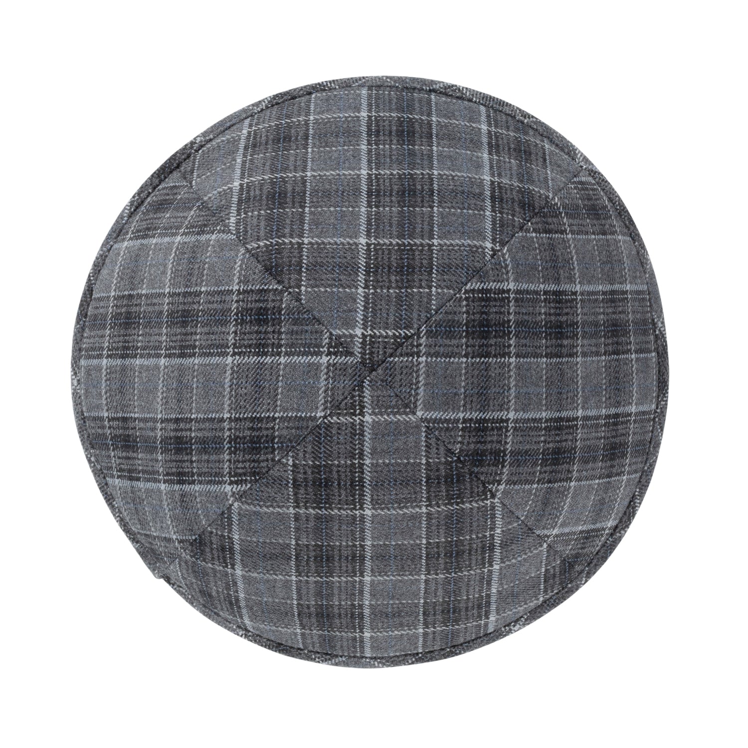 Gray Yarmulka Kippah - side view showing six-panel design