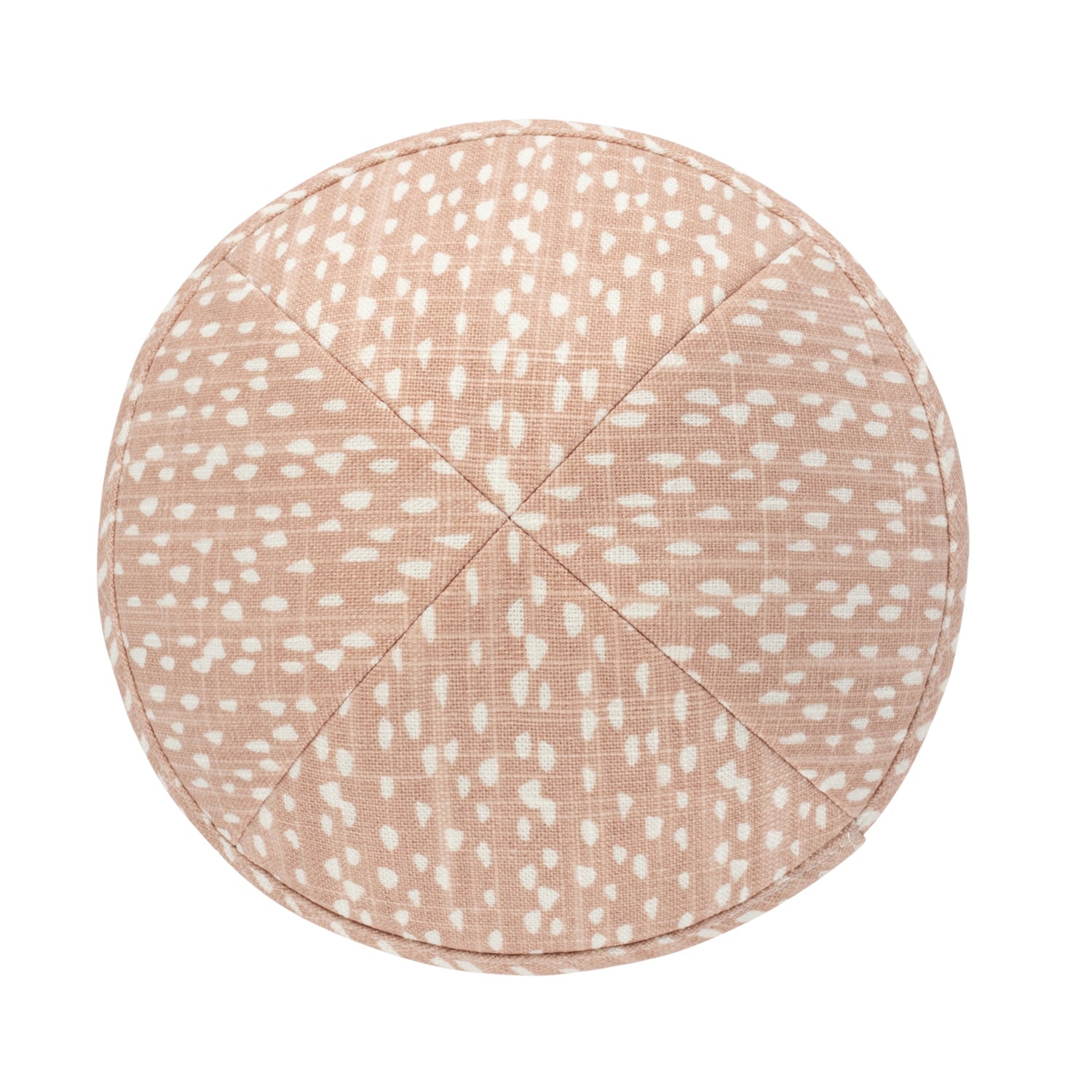 Cream Yarmulka Kippah - side view showing six-panel design