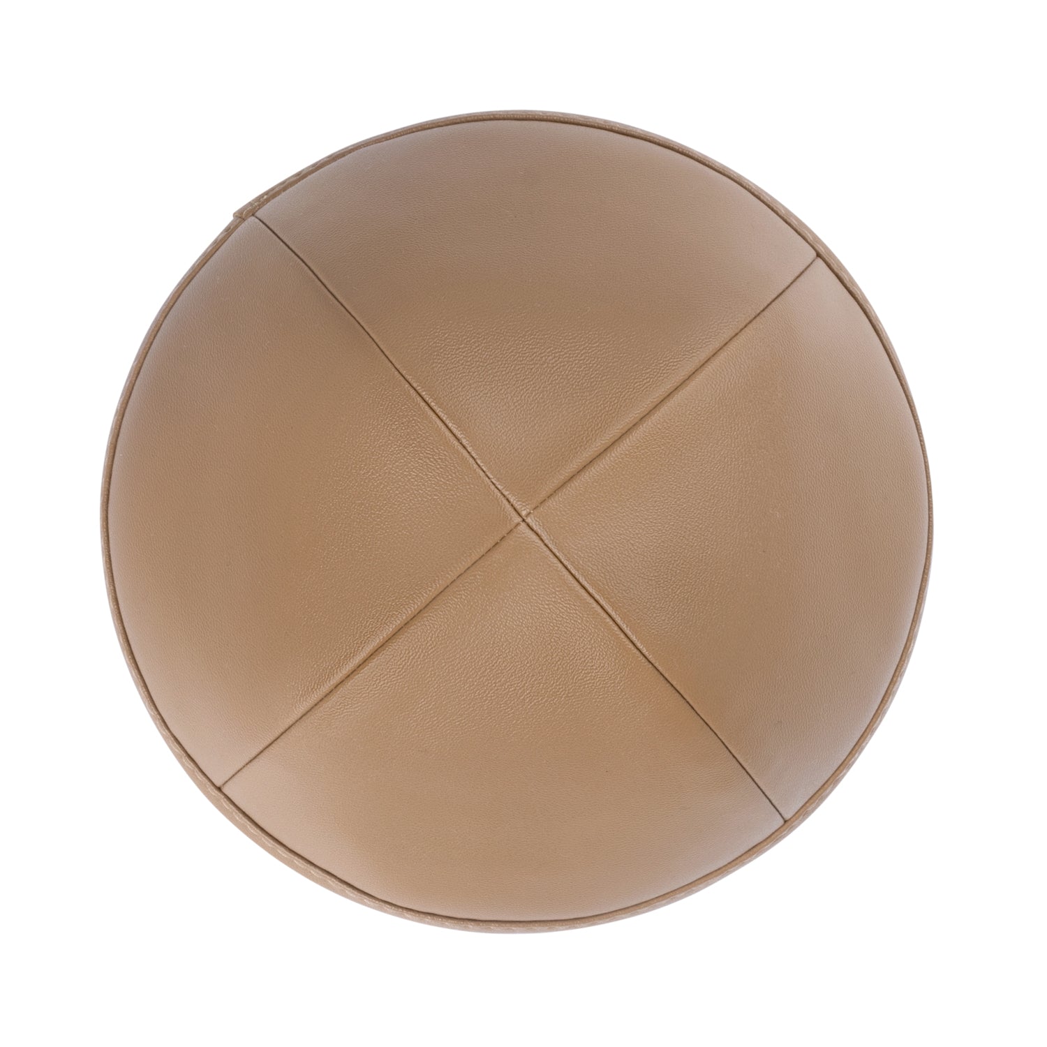 Leather Kippah - side view showing six-panel design