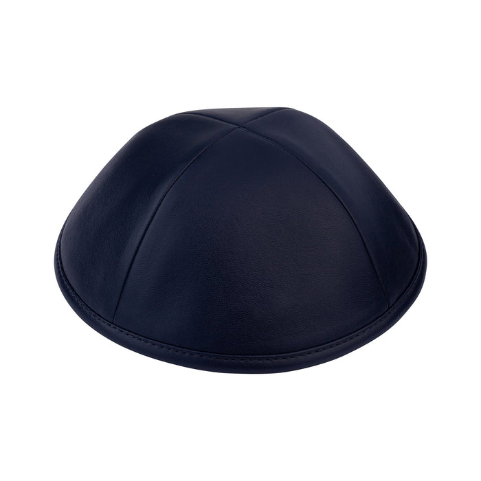 Navy Leather Kippah for Shabbos - iKippah by Judaica Square