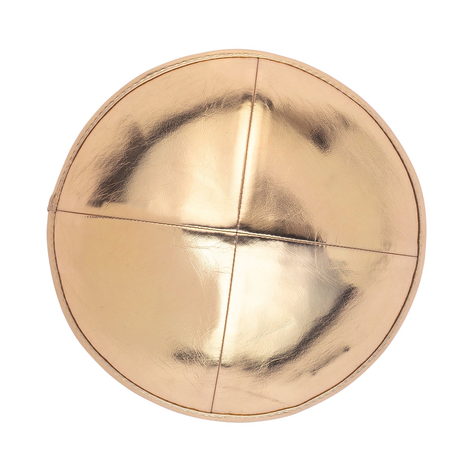 Leather Kippah - side view showing six-panel design