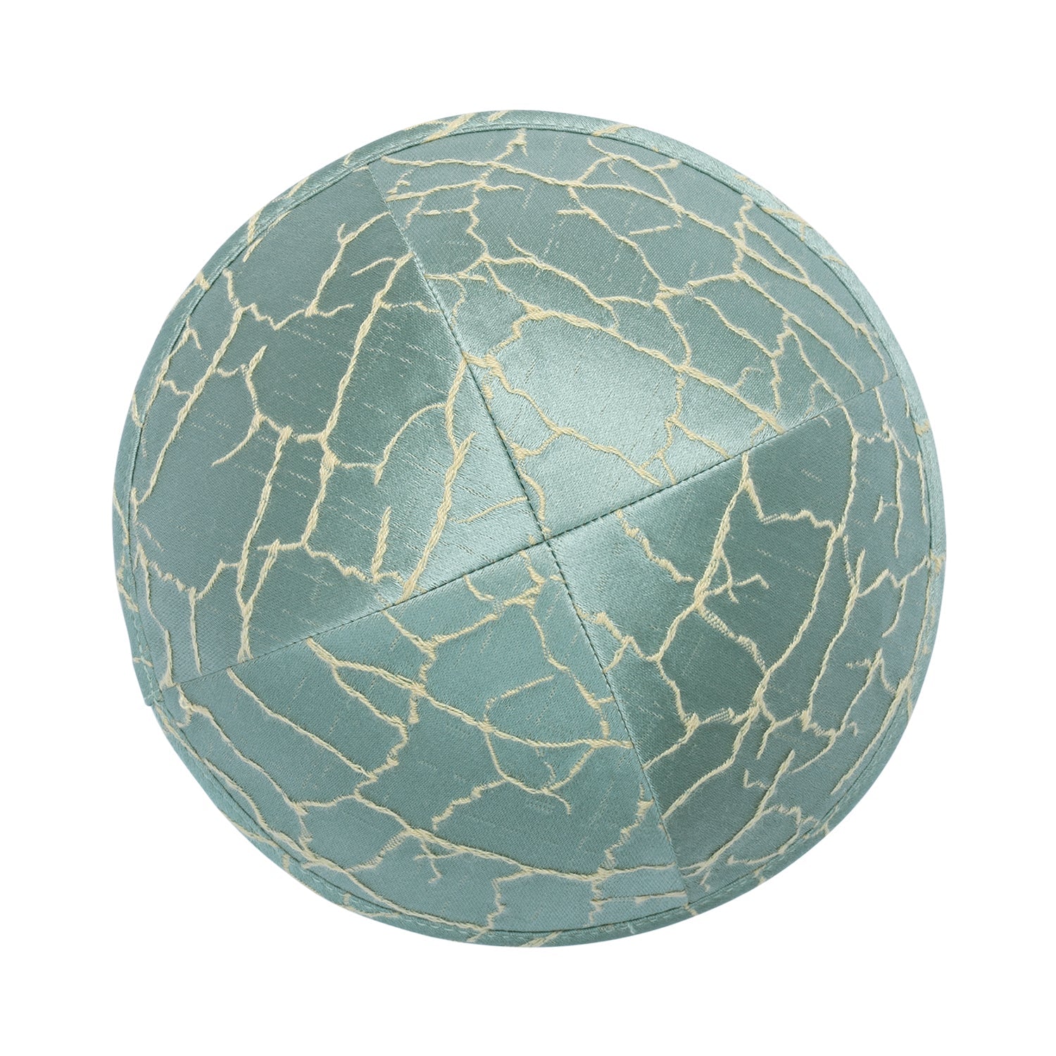 Brocade Kippah - side view showing six-panel design