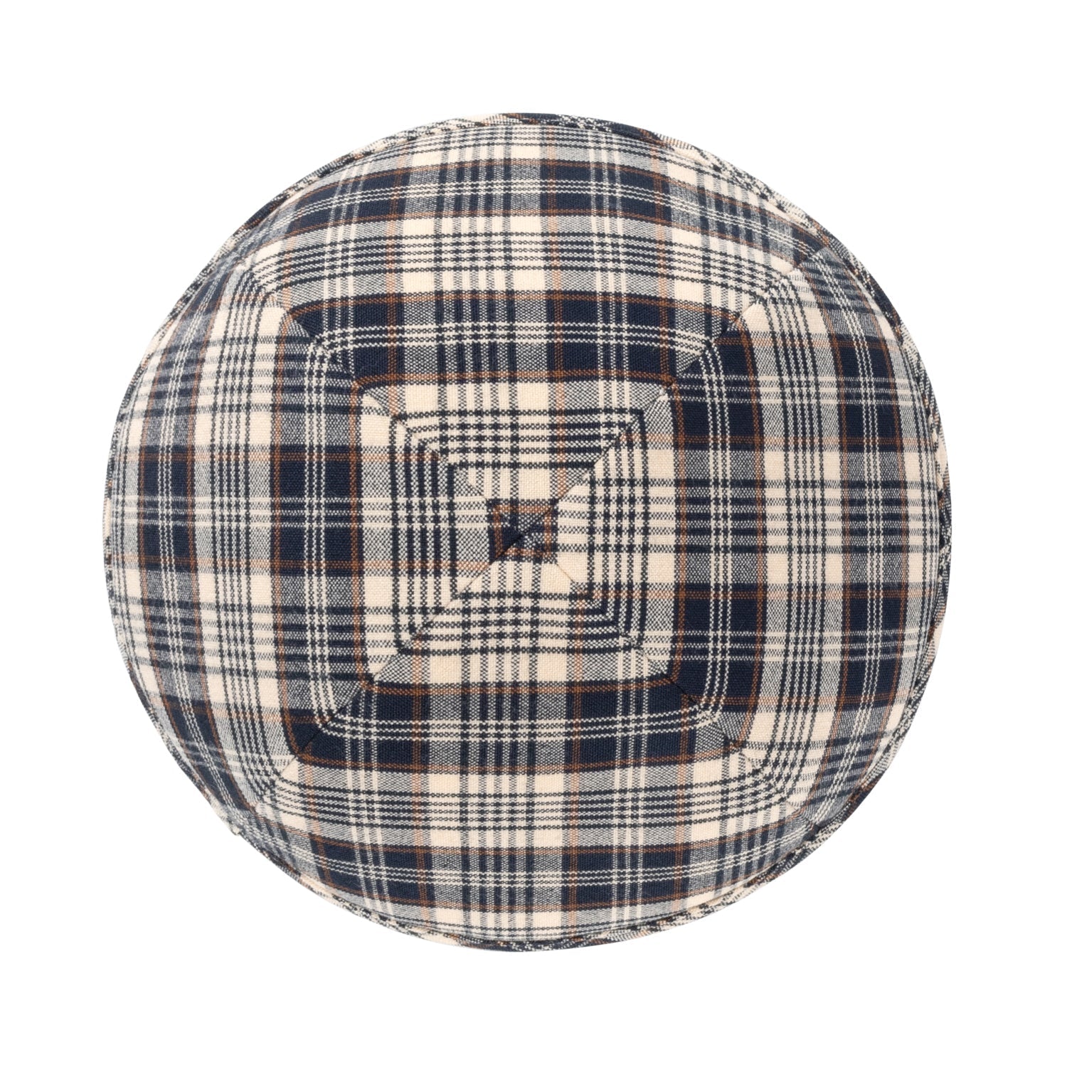 Navy Yarmulka Kippah - side view showing six-panel design