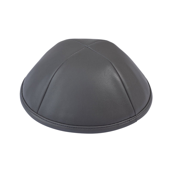 Dark Gray Leather Kippah / Yarmulke