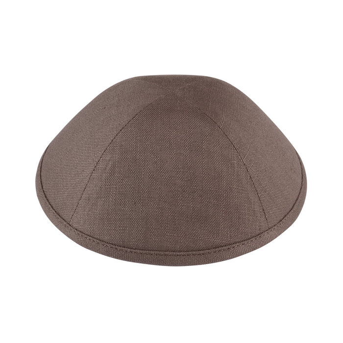 Brown Linen Kippah - iKippah by Judaica Square