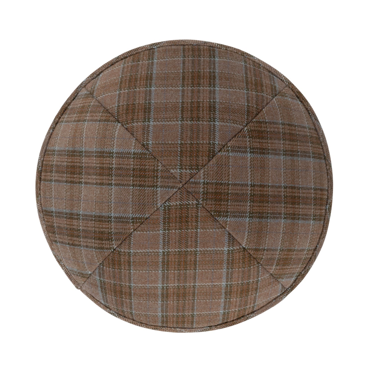 Blue Yarmulka Kippah - side view showing six-panel design