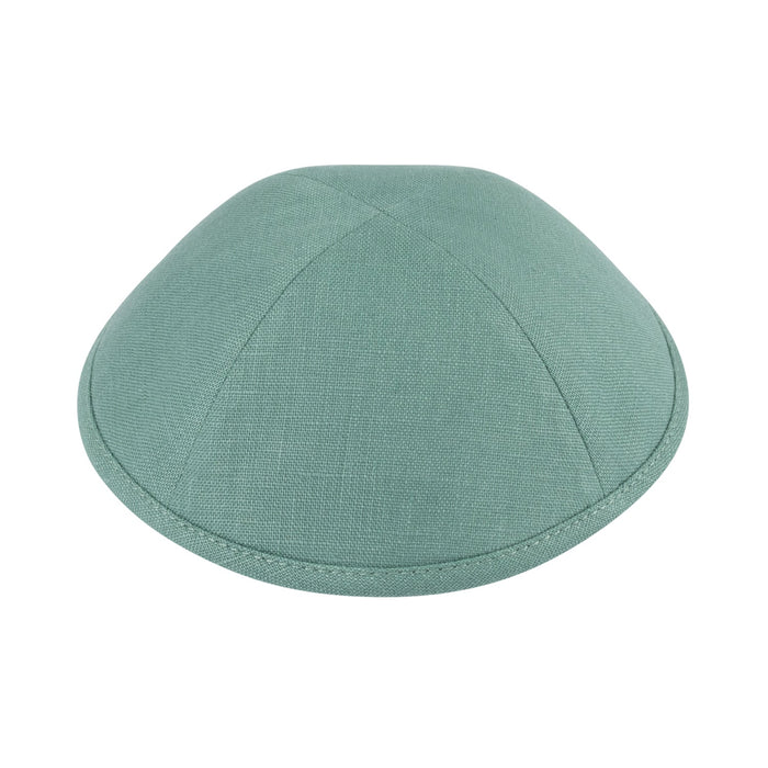 Turquoise Linen Kippah - iKippah by Judaica Square