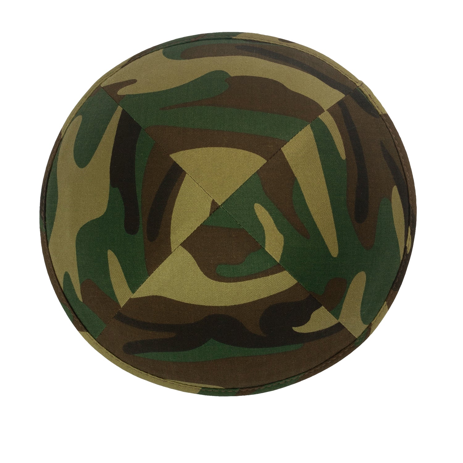 Cotton Kippah - showing Israeli flag accent, six-panel construction