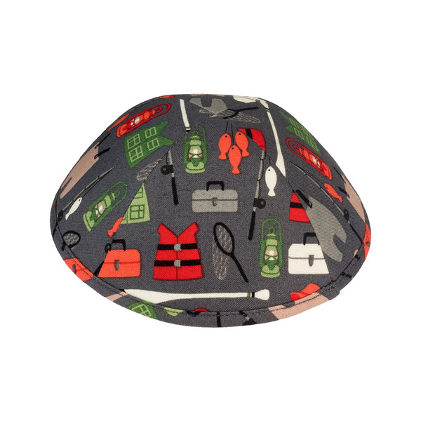 Gray Cotton Kippah for Boys - iKippah by Judaica Square