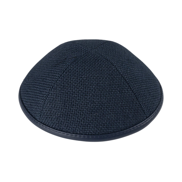 Navy Leather Kippah for Shabbos - iKippah by Judaica Square