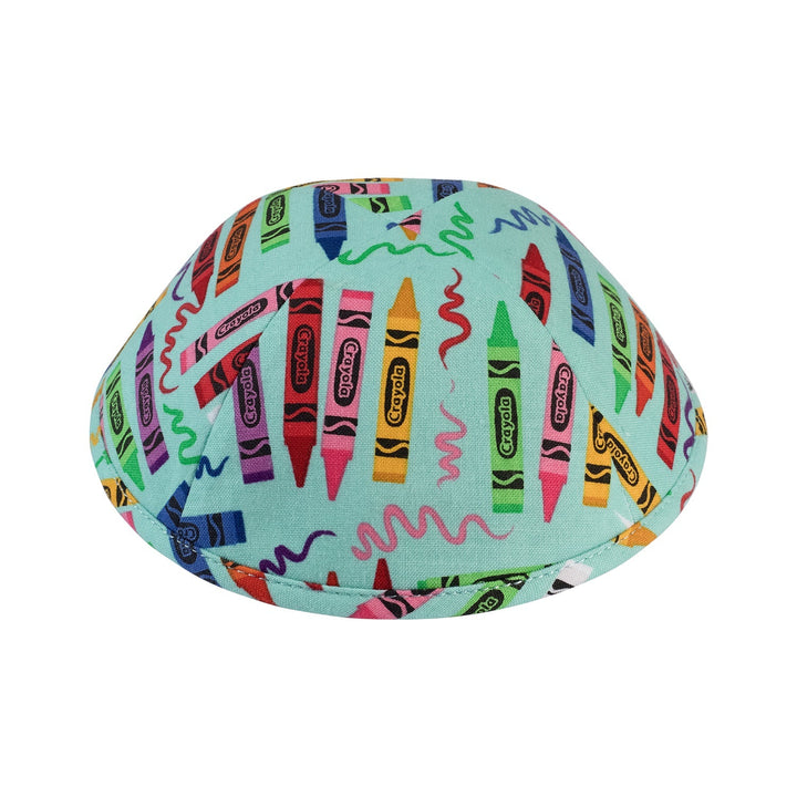 Crayon Box Kippah – Aqua Cotton Yarmulke