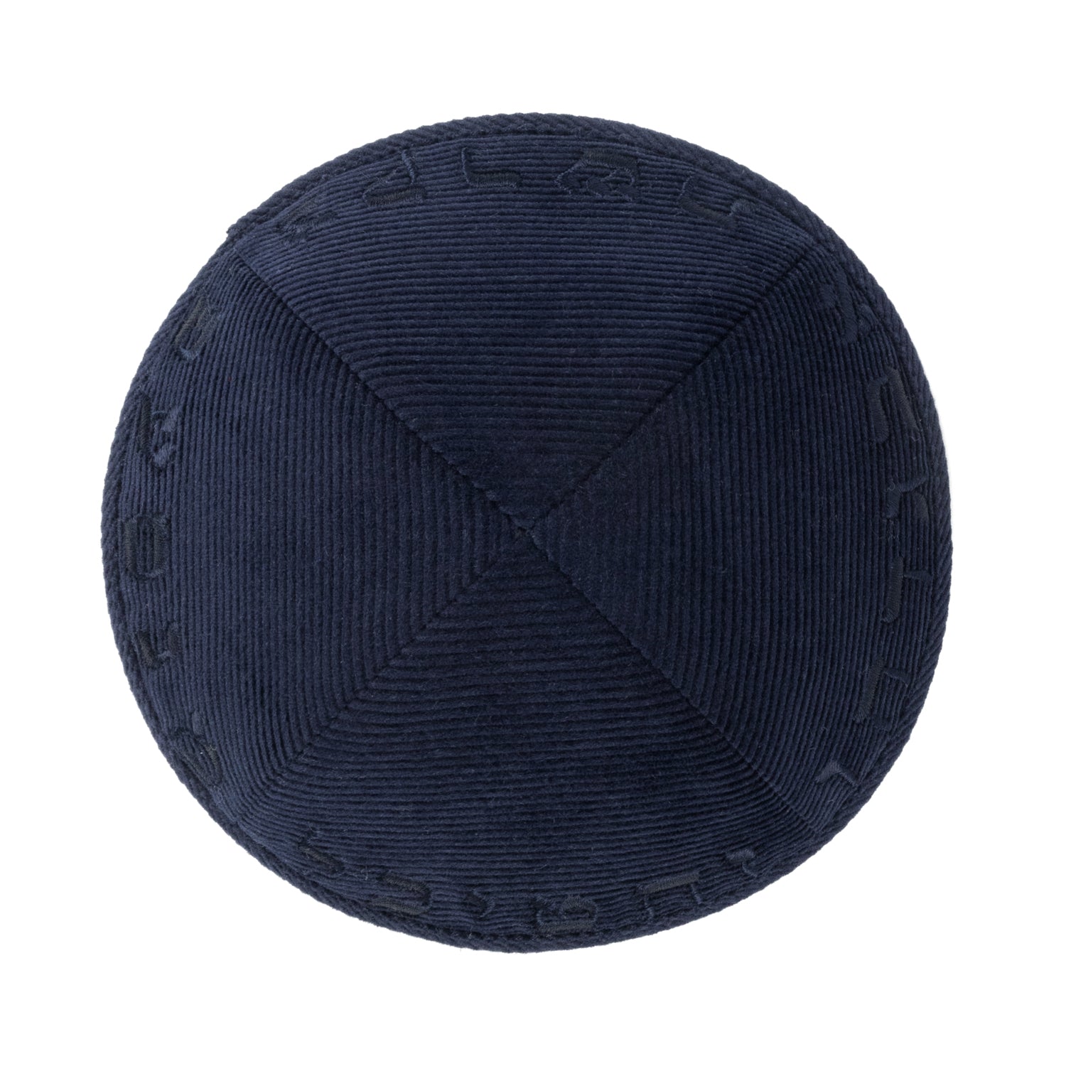 Corduroy Kippah - side view showing six-panel design