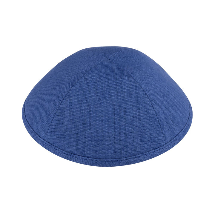 Royal Blue Linen Kippah / Yarmulke
