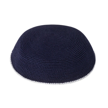 Navy Knit Kippah - iKippah by Judaica Square