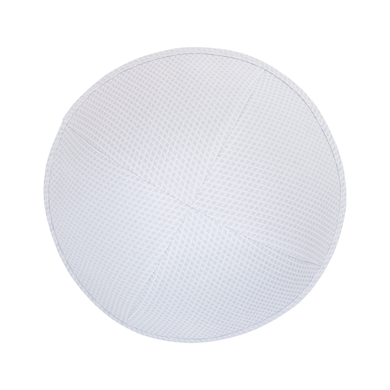 Blue Cotton Kippah - side view showing six-panel design