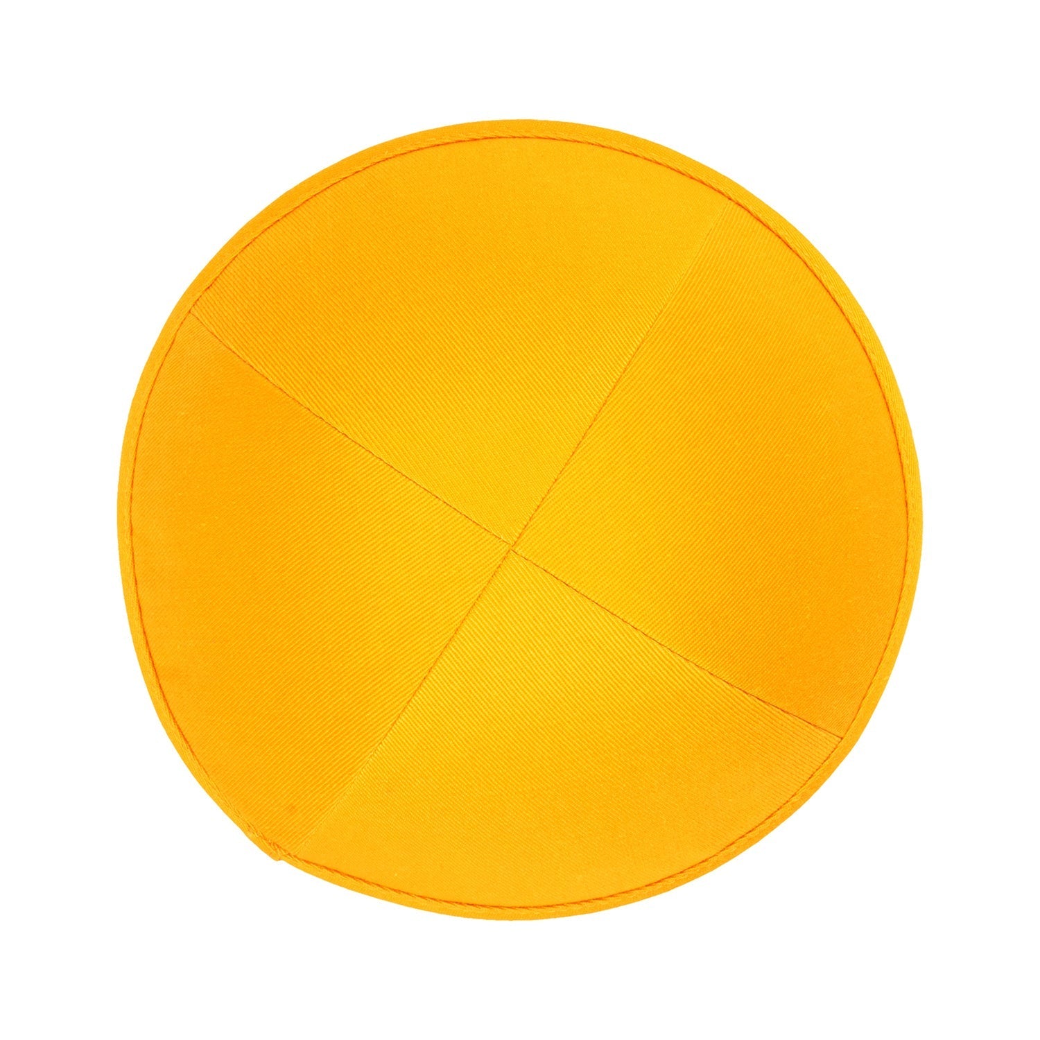 Mustard Cotton Kippah - side view showing six-panel design
