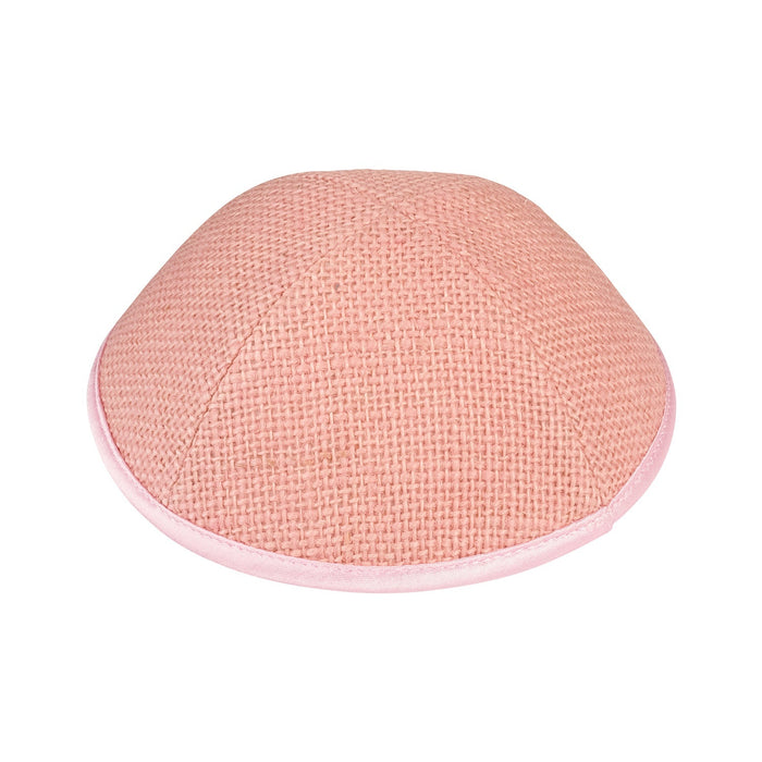 Pink Burlap Kippah - iKippah by Judaica Square