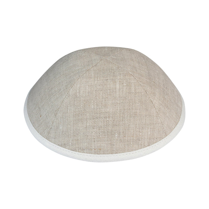 Tan Linen Kippah - iKippah by Judaica Square