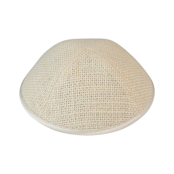 Cream Burlap Kippah - iKippah by Judaica Square