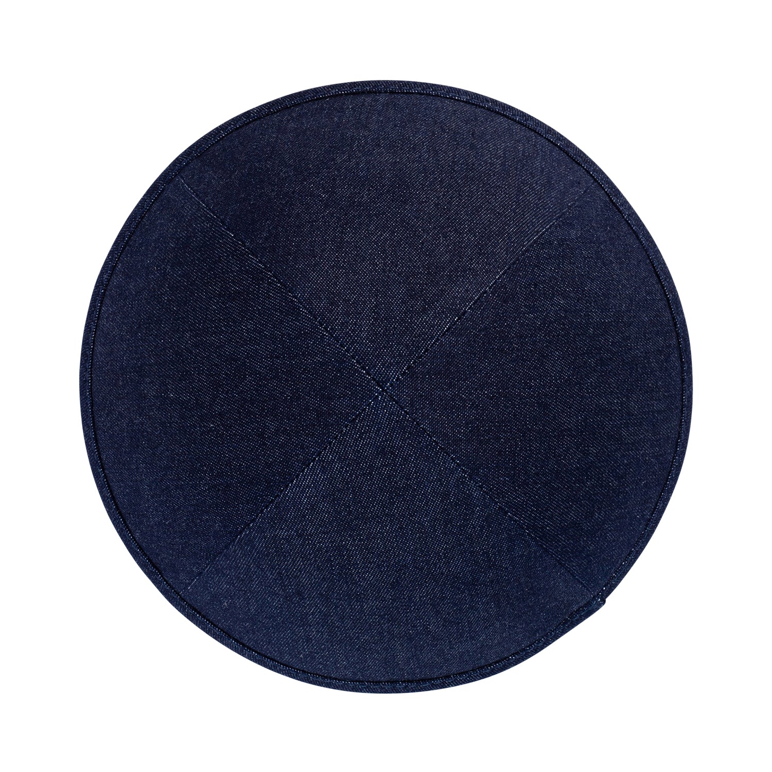 Navy Denim Kippah - side view showing six-panel design
