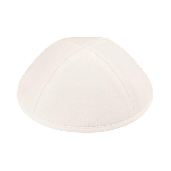 White Velvet Kippah for Bar Mitzvah - iKippah by Judaica Square