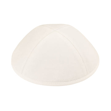 White Velvet Kippah for Bar Mitzvah - iKippah by Judaica Square