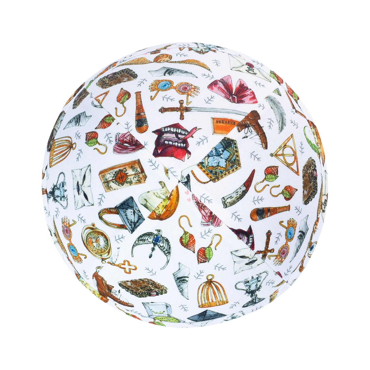 Cotton Kippah - side view showing six-panel design