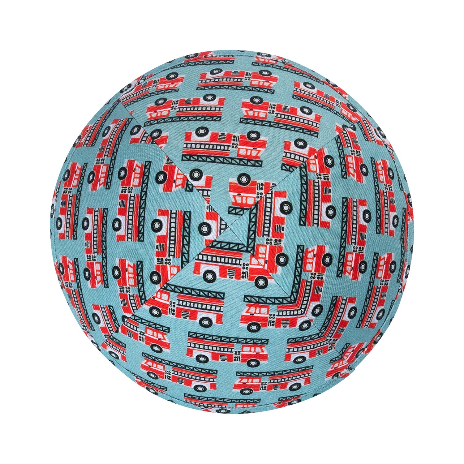 Red Cotton Kippah - side view showing six-panel design
