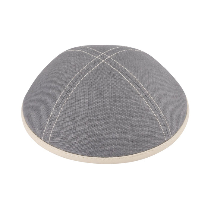 Gray Linen Kippah - iKippah by Judaica Square