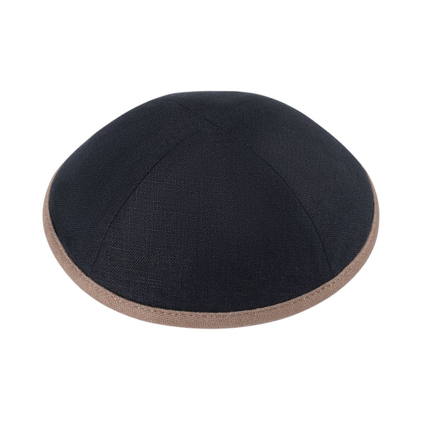 Black Linen Kippah - iKippah by Judaica Square